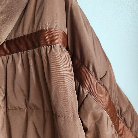 MAJE Gueli Puffer Cocoon Jacket in Mocha Mousse - OS - Picture 11 of 16